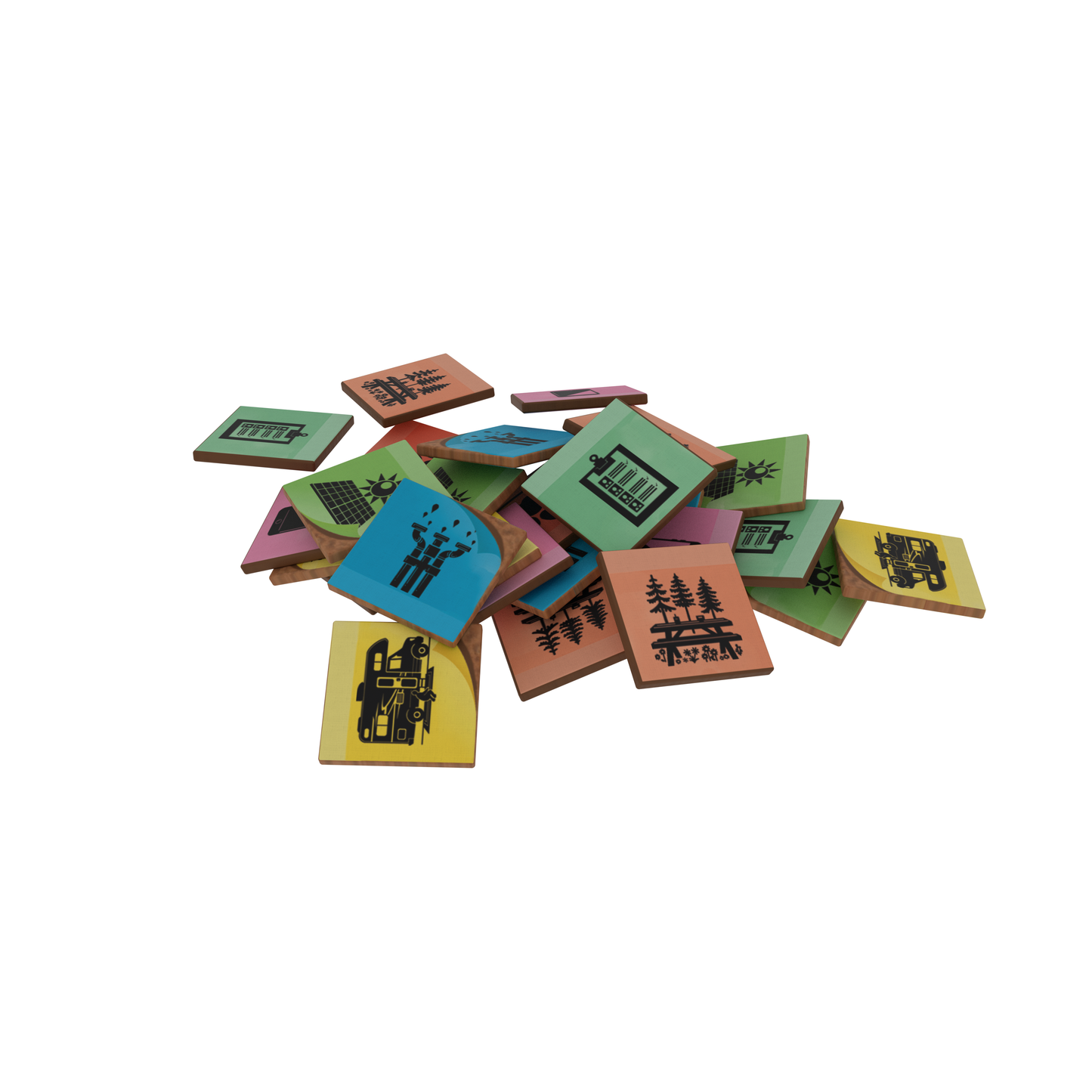 Camping Season: Deluxe Wooden Token Pack (included in the Deluxe Edition)