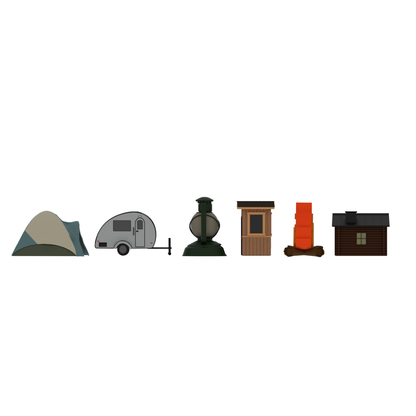 Camping-Themed Dice Towers